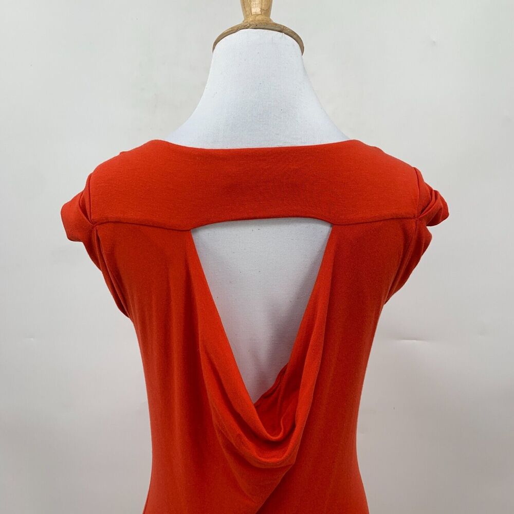 Athleta Charisma Mini Dress Womens XXS 2XS Cap Sleeve Scoop Draped Back Red - Picture 7 of 14